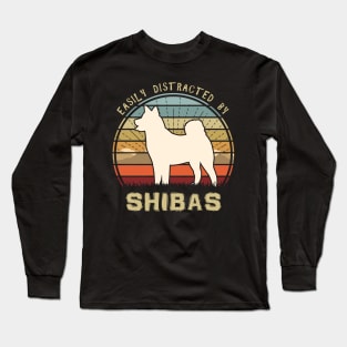 Easily Distracted By Shibas Long Sleeve T-Shirt